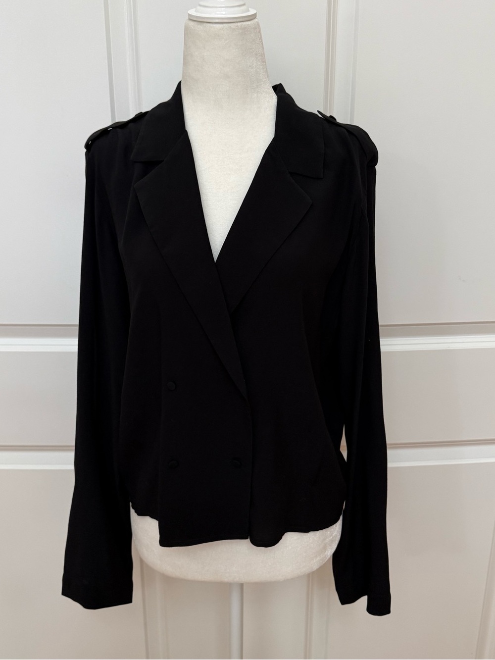 Zadig & Voltaire Deluxe Black Double Breasted Tuxedo Blouse Jacket